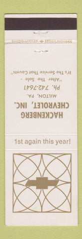 Matchbook Cover - Hackenberg Chevrolet Milton PA