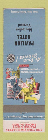 Matchbook Cover - Pavilion Hotel Montpelier VT