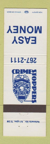 Matchbook Cover - Crime Stoppers Wichita KS