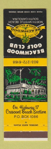 Matchbook Cover - Beachwood Golf Club North Myrtle Beach SC