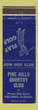 Matchbook Cover - Pine Hills Country Club Orlando FL
