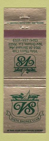 Matchbook Cover - Vista Shores Club New Orleans LA