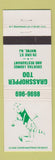 Matchbook Cover - Grasshopper Too Restaurant Wayne NJ