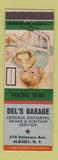 Matchbook Cover - Del's Garage Albany NY
