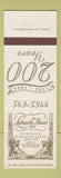 Matchbook Cover - Lafayette House Foxboro MA 1984