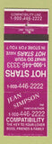 Matchbook Cover - Jean Simpson Phone Line Astrology