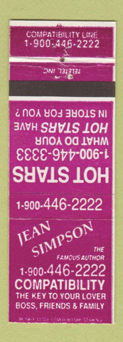 Matchbook Cover - Jean Simpson Phone Line Astrology