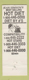 Matchbook Cover - Jean Simpson Phone Line Astrology
