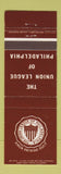 Matchbook Cover - Union League of Philadelphia PA WEAR