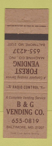 Matchbook Cover - Forest Vending Baltimore MD B&B