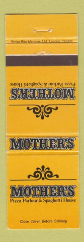 Matchbook Cover - Mothers Pizza Parlour Spaghetti House 1980