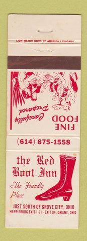 Matchbook Cover - The Red Boot Inn Orient OH WORN BACK