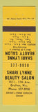 Matchbook Cover - Shari Lynne Beauty Salon Grafton WI
