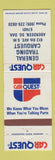 Matchbook Cover - Car Quest Auto Parts General Trading Aberdeen SD