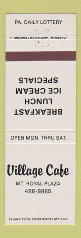 Matchbook Cover - Village Cafe Mount Royal Plaza