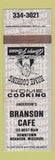 Matchbook Cover - Branson Cafe MO WEAR