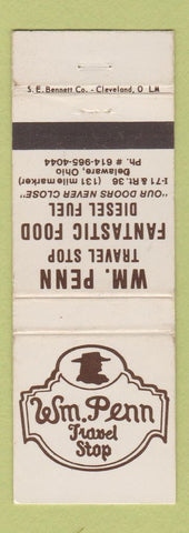 Matchbook Cover - Wm Penn Travel Stop Delaware OH WEAR