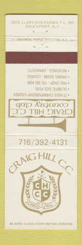 Matchbook Cover - Craig Hill Country Club Brockport NY