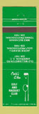 Matchbook Cover - Cobb's Glen Golf Racquet Club Anderson SC