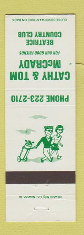 Matchbook Cover - Cathy & Tom McCrady Beatrice Country Club