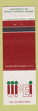 Matchbook Cover - University of Prince Edward Island Charlottetown PEI PE