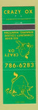 Matchbook Cover - Crazy Ox Red River Community College Winnipeg MB