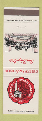 Matchbook Cover - San Diego State College Aztecs CA
