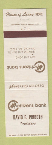 Matchbook Cover - Citizens Bank Shawnee KS David Priboth