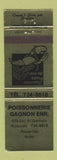 Matchbook Cover - Poissonnerie Gagnon Enr Rimouski QC