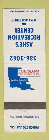 Matchbook Cover - Ashe's Recreation Center Ponchatoula LA