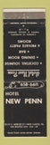 Matchbook Cover - Hotel New Penn New Castle PA WEAR