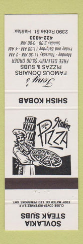 Matchbook Cover - Tony's Famous Donairs Pizza Subs Halifax NS