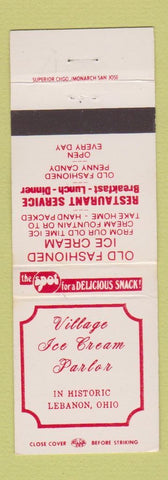 Matchbook Cover - Village Ice Cream Parlor Lebanon OH