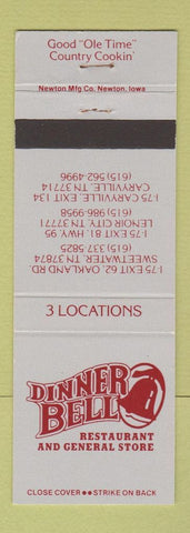 Matchbook Cover - Dinner Bell Restaurant Sweetwater Lenoir City Caryville TN