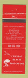 Matchbook Cover - Crystal Beach Motor Inn Wildwood Crest NJ