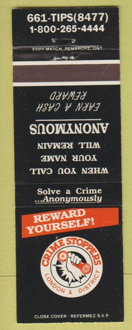 Matchbook Cover - Crime Stoppers London ON