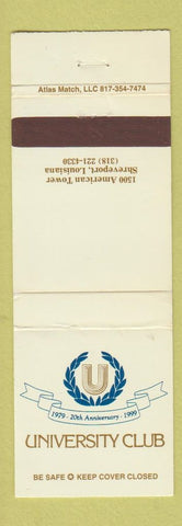 Matchbook Cover - University Club Shreveport LA