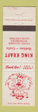 Matchbook Cover - King Kraft Hobbies Crafts WEAR