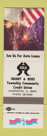 Matchbook Cover - Grant & Ross Township Credit Union Hoopeston IL