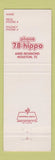 Matchbook Cover - Hippo Party Animal Houston TX WEAR