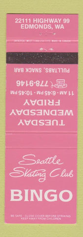 Matchbook Cover - Seattle Skaing Club Bingo Edmonds WA