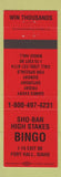 Matchbook Cover - Sho Ban High Stakes Bingo Fort Hall ID RED