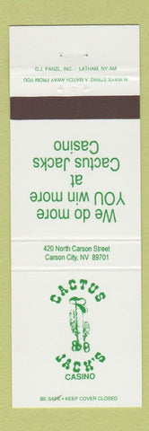 Matchbook Cover - Cactus Jack's Casino Carson City NV