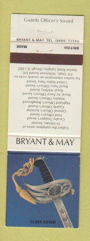 Matchbook Cover - Bryant and May Guards Officer's Sword UK England
