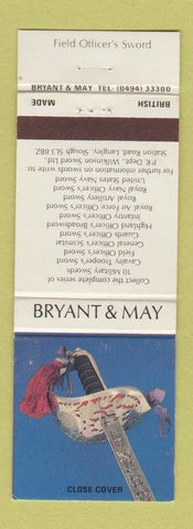 Matchbook Cover - Bryant and May Field Officer's Sword UK England