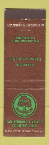 Matchbook Cover - San Fernando Valley Country Club Woodland Hills CA