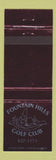 Matchbook Cover - Fountain Hills Golf Club