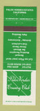 Matchbook Cover - Palos Verdes Country Club CA