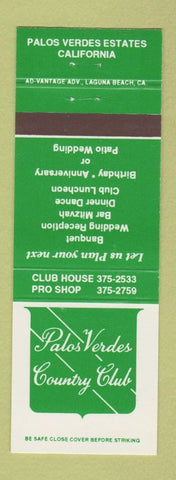 Matchbook Cover - Palos Verdes Country Club CA