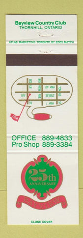Matchbook Cover - Bayview Country Club Thornhill ON 25th